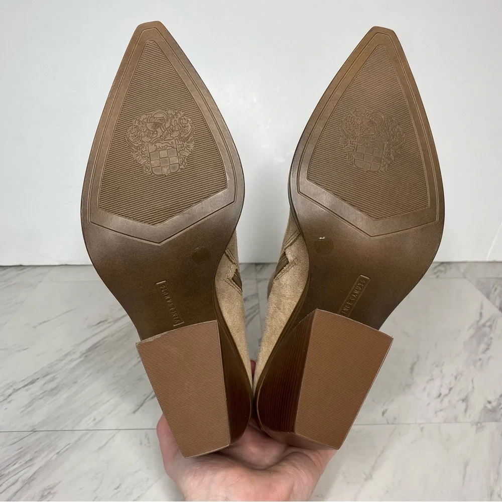 New! Vince Camuto Gredile Tan Suede Pointy Toe Bootie 12M